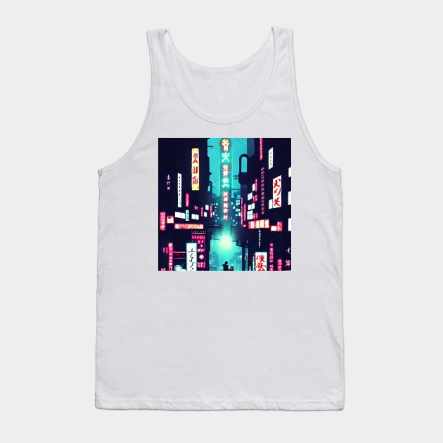 Tokyo Anime - Neon Night Lights - Capital of Japan Tank Top by Trendy-Now